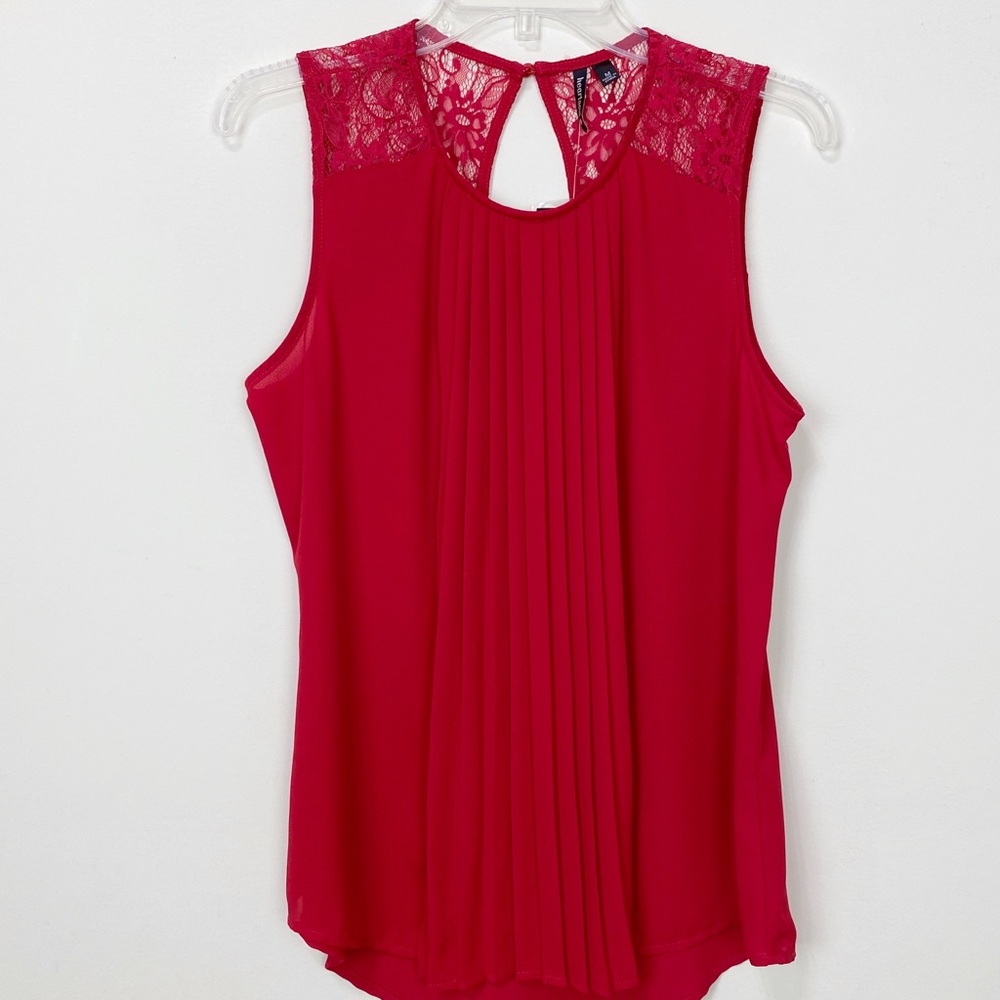 Heartsoul - Hi-low sleeveless red blouse.